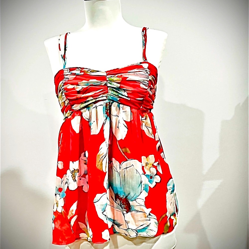 Abercrombie & Fitch Red and Blue Camisole Top